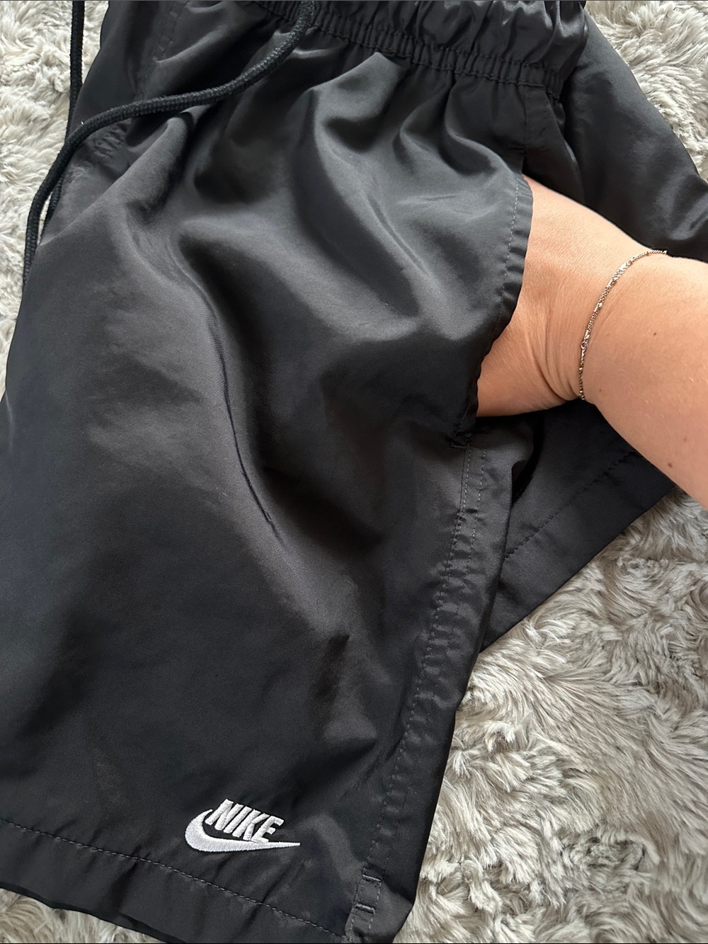 Nike Men’s Black Athletic Shorts with White Swoosh - Picture 5 of 5